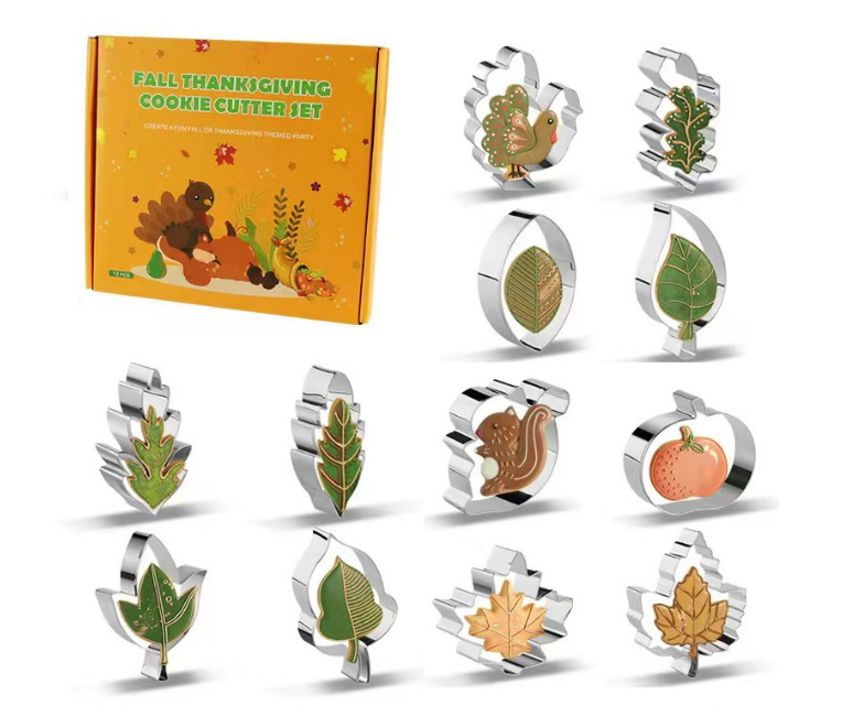 Thanksgiving 12-piece Cookie Mold Set
