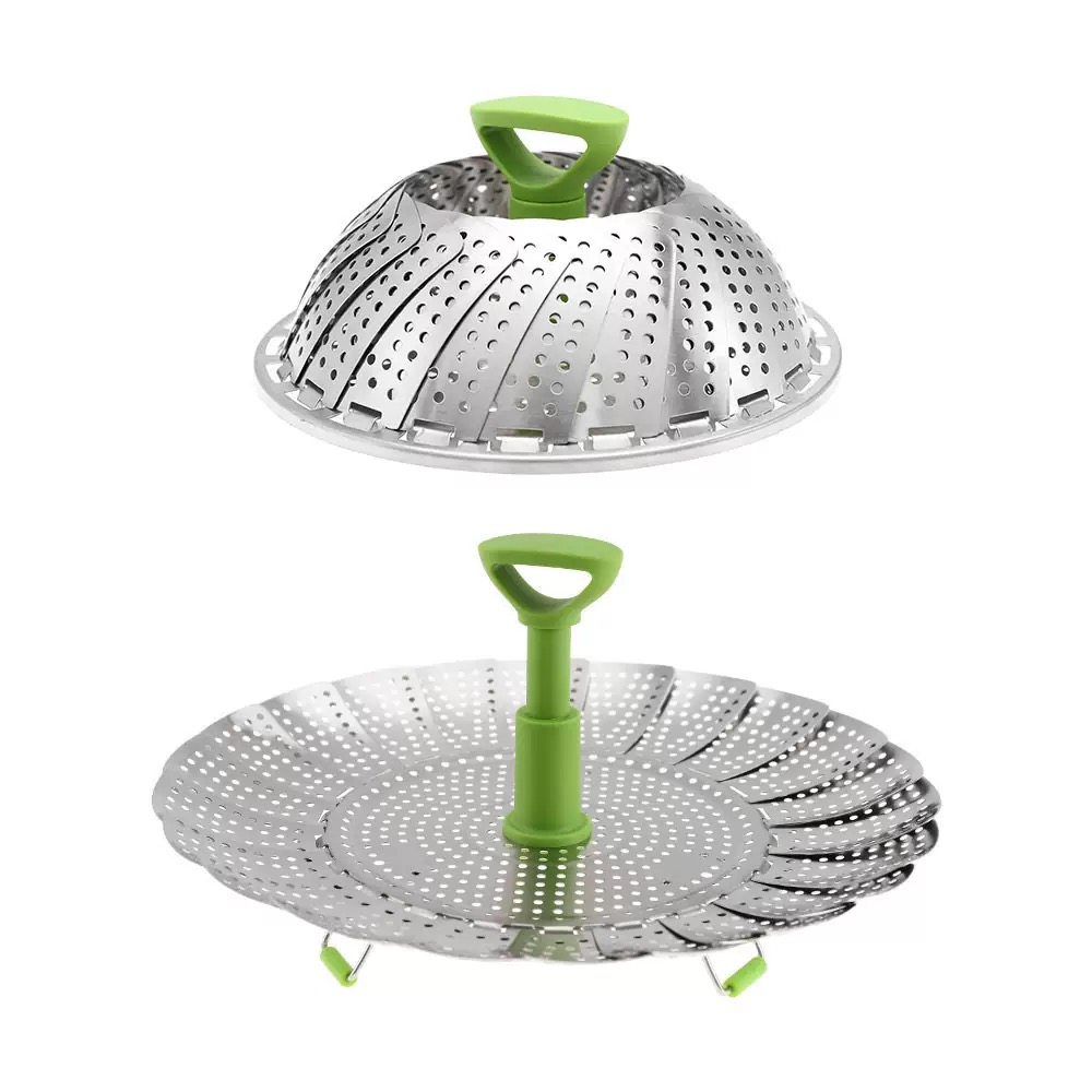 Stainless steel folding steamer