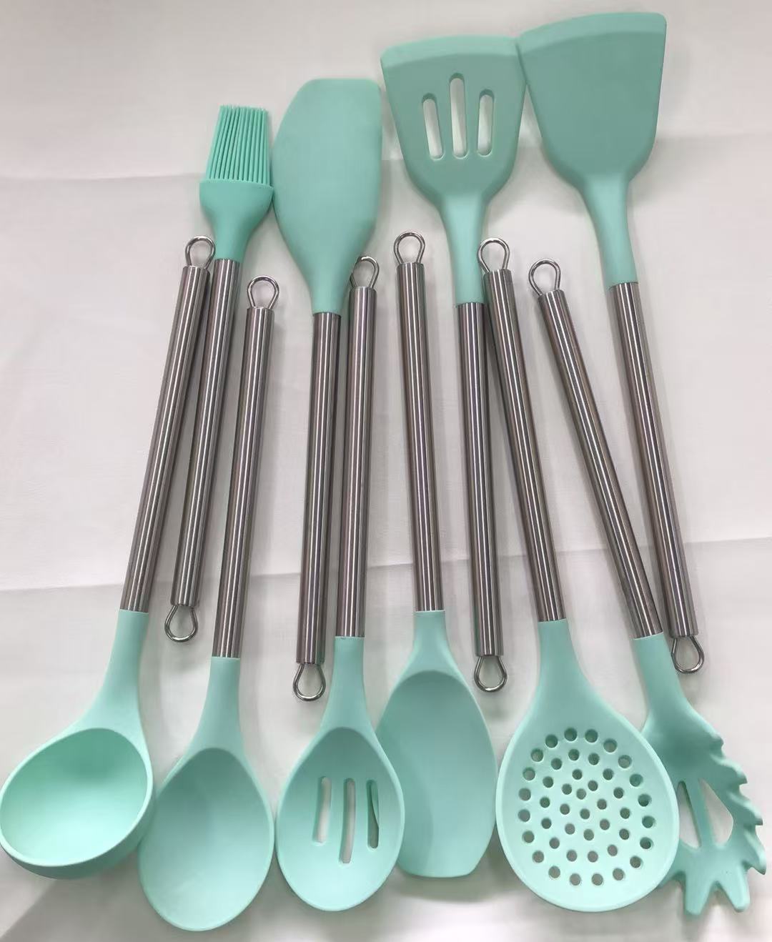 10-pieces silicone utensil set