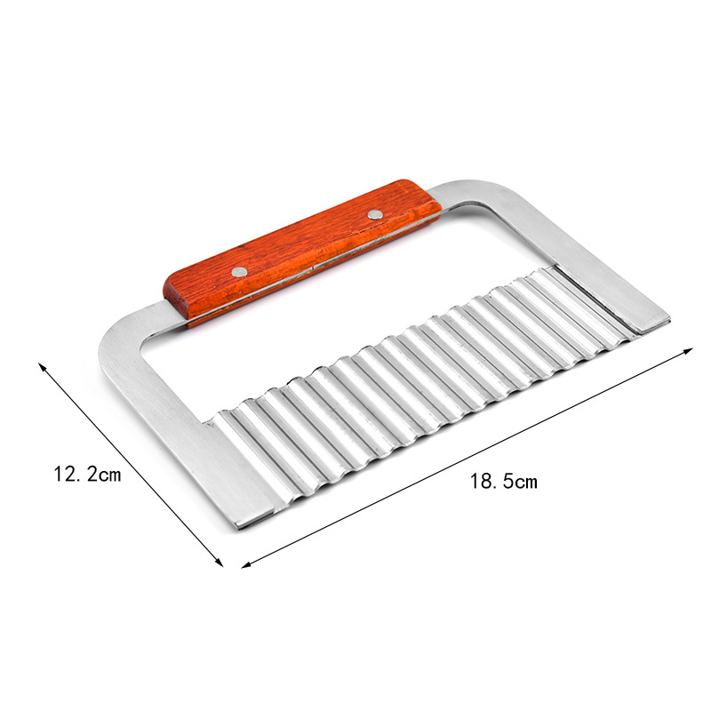 Hand-pressed wavy potato cutter