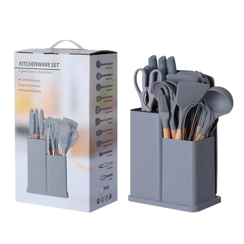 19-pieces silicone kitchen utensil set